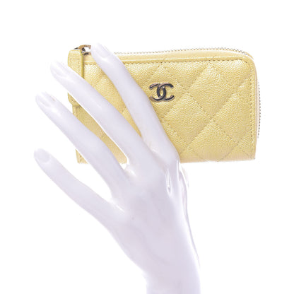 Chanel Iridescent Caviar Quilted Key Holder Case Yellow 2 of 8