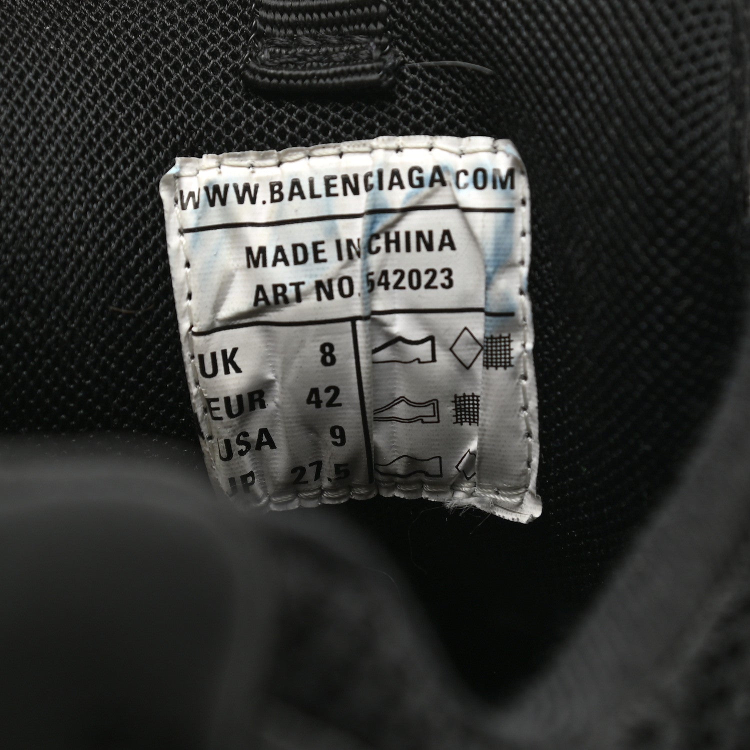 Balenciaga Mesh Nylon Mens Track Sneakers 42 Black 8 of 12
