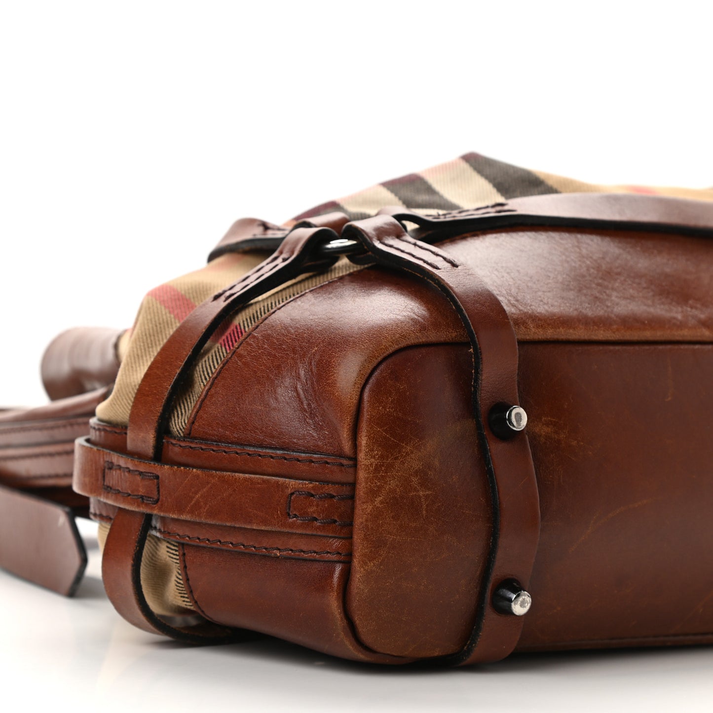 Bridle Calfskin House Check Kenton Hobo Brown