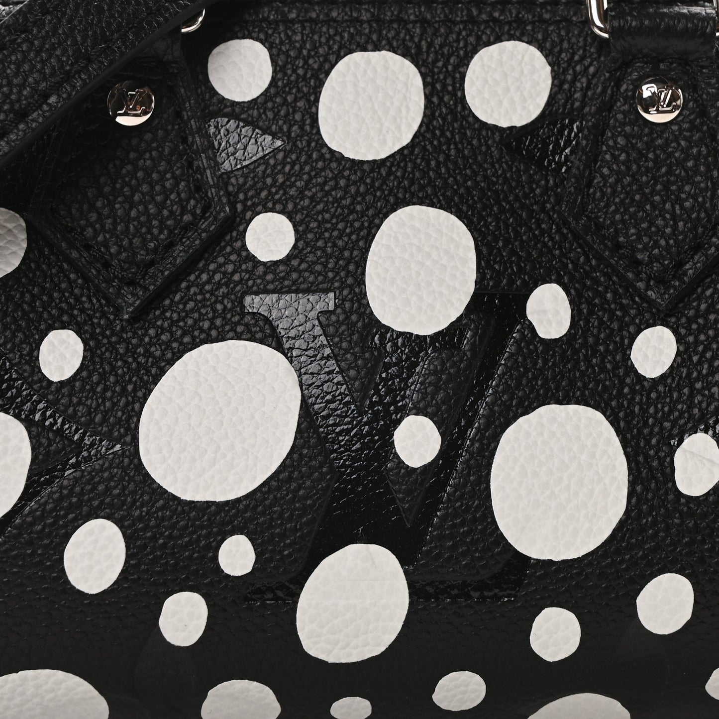 LV X YK Empreinte Infinity Dots Nano Speedy Bandouliere Black White
