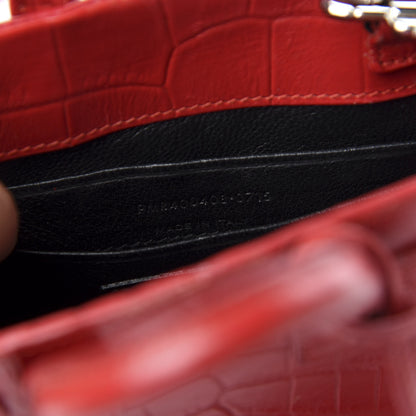 Saint Laurent Calfskin Crocodile Embossed Toy Sac De Jour Red 8 of 11