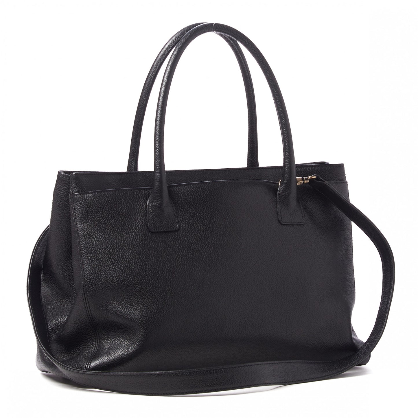 Calfskin Cerf Executive Shopper Tote Black