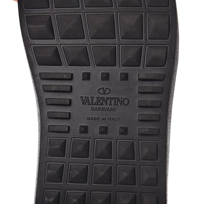 Valentino Garavani Calfskin Patent Rockstud Open Sneakers 38 Black 6 of 11