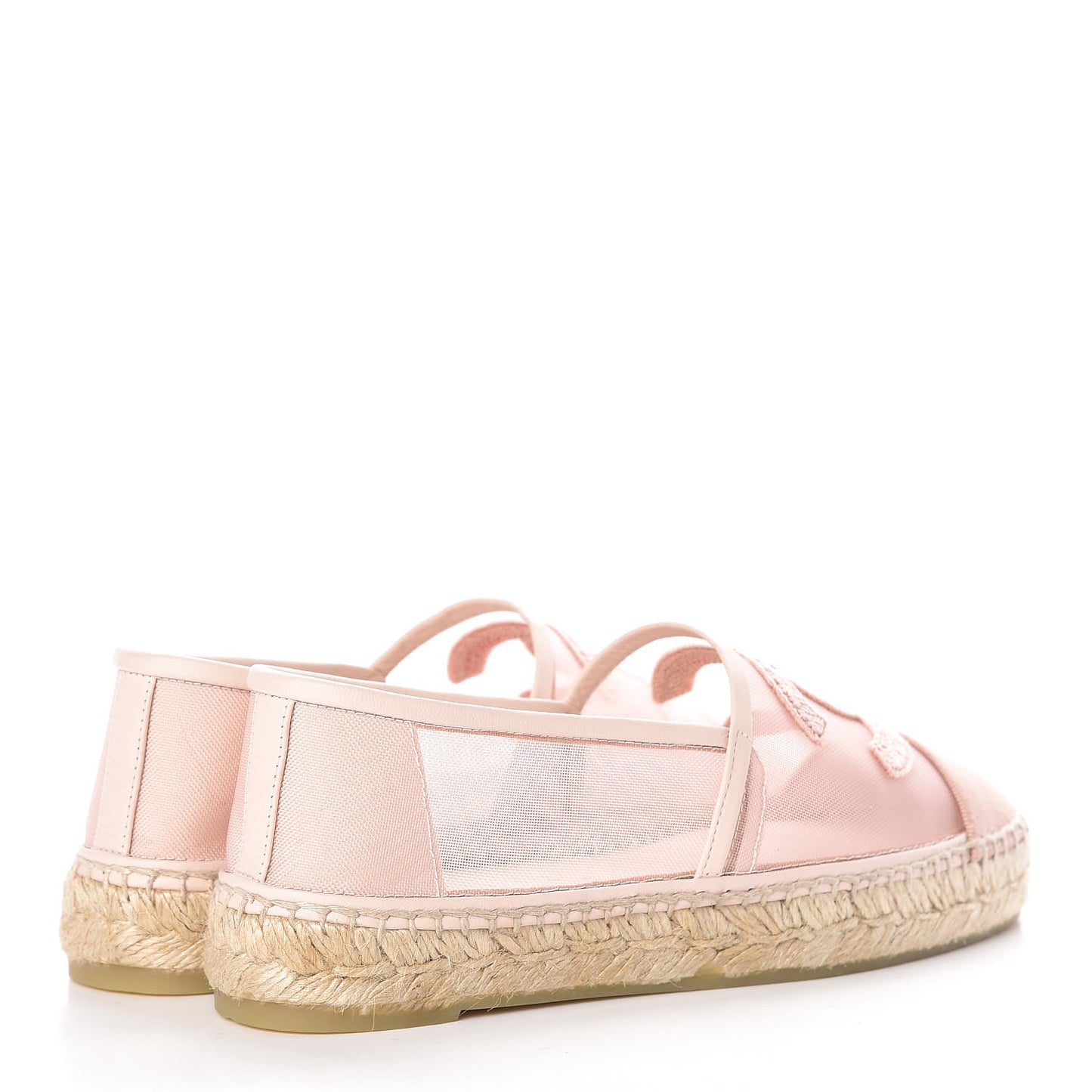 Mesh Grosgrain CC Espadrilles 36 Pink