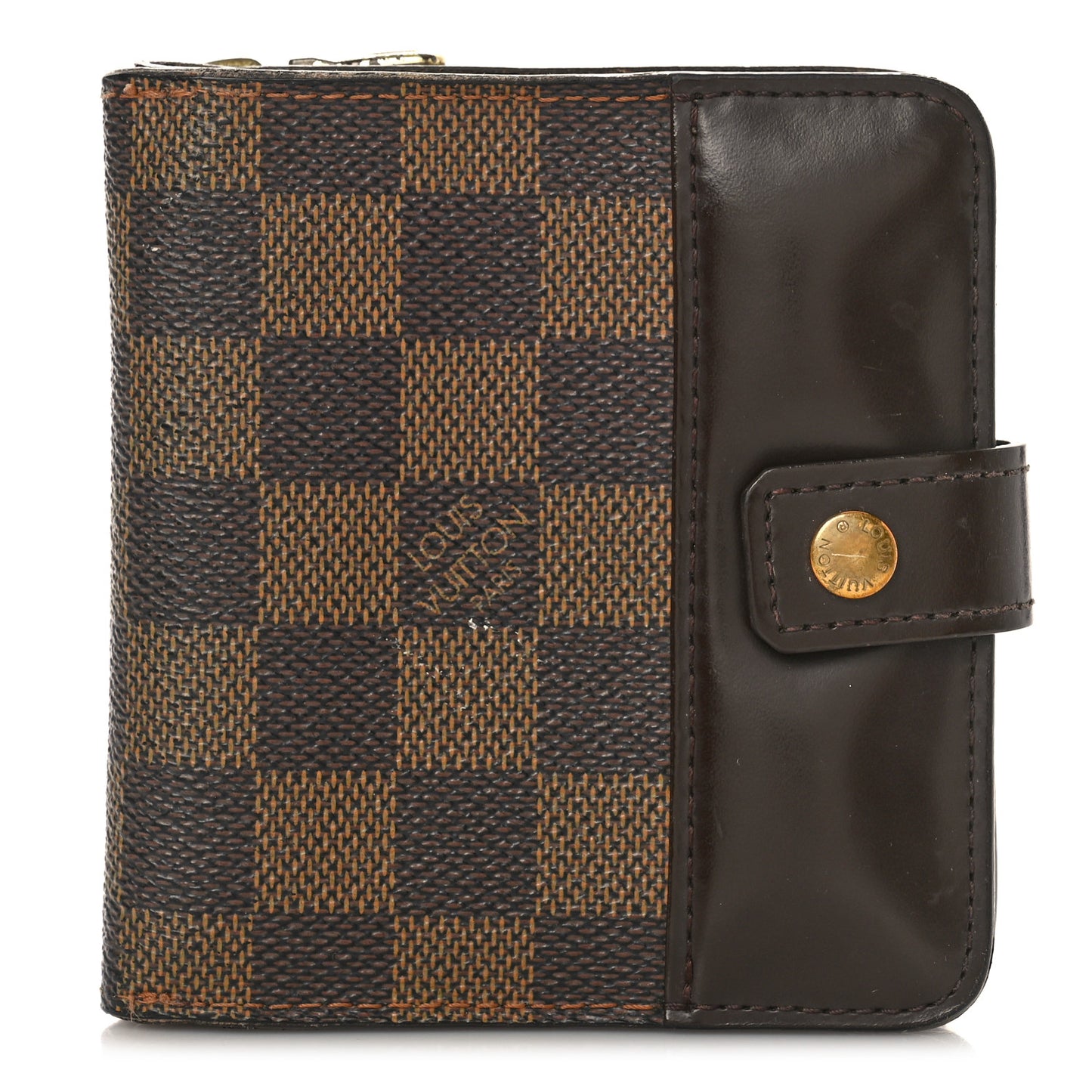 Damier Ebene Zippe Zipped Compact Wallet