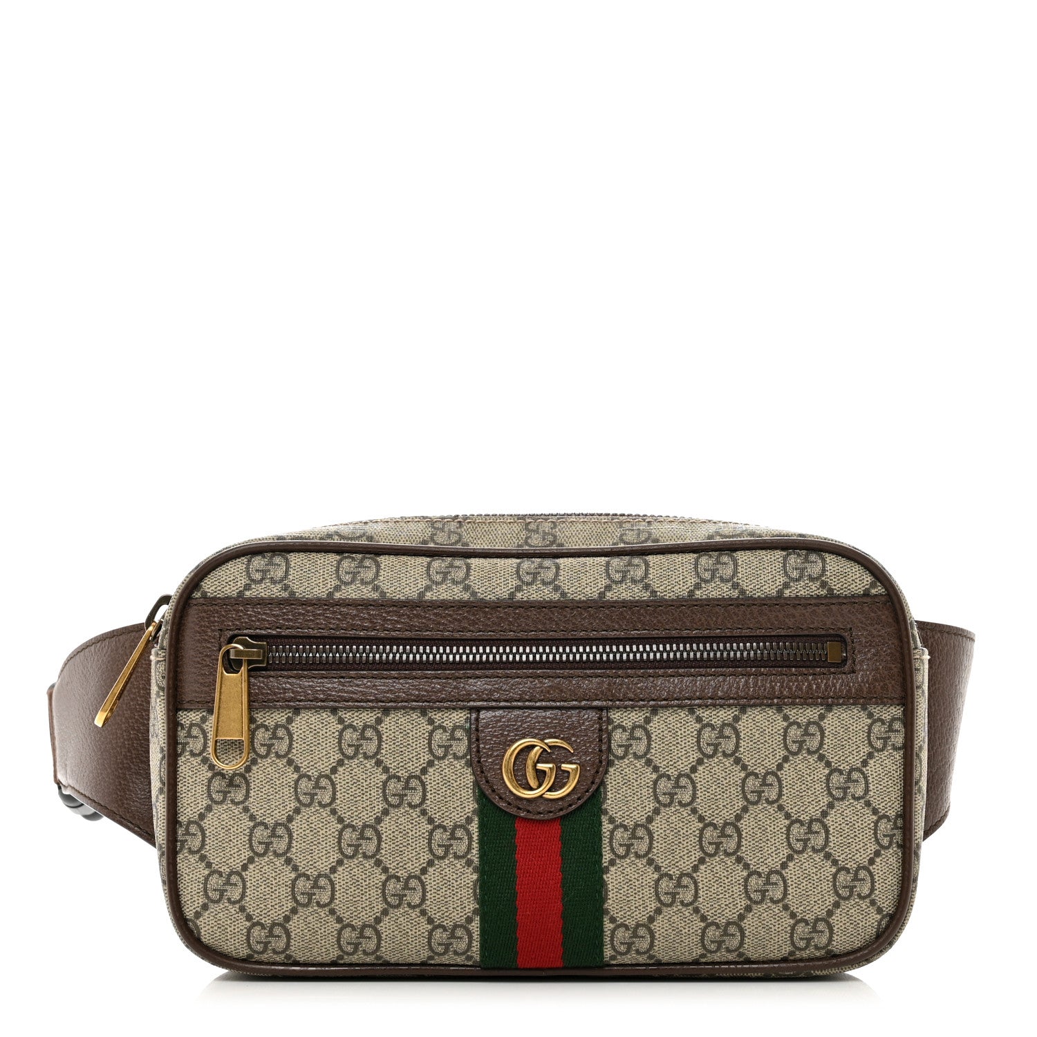 Gucci Soft GG Supreme Monogram Medium Ophidia Belt Bag Dark Brown 1 of 10