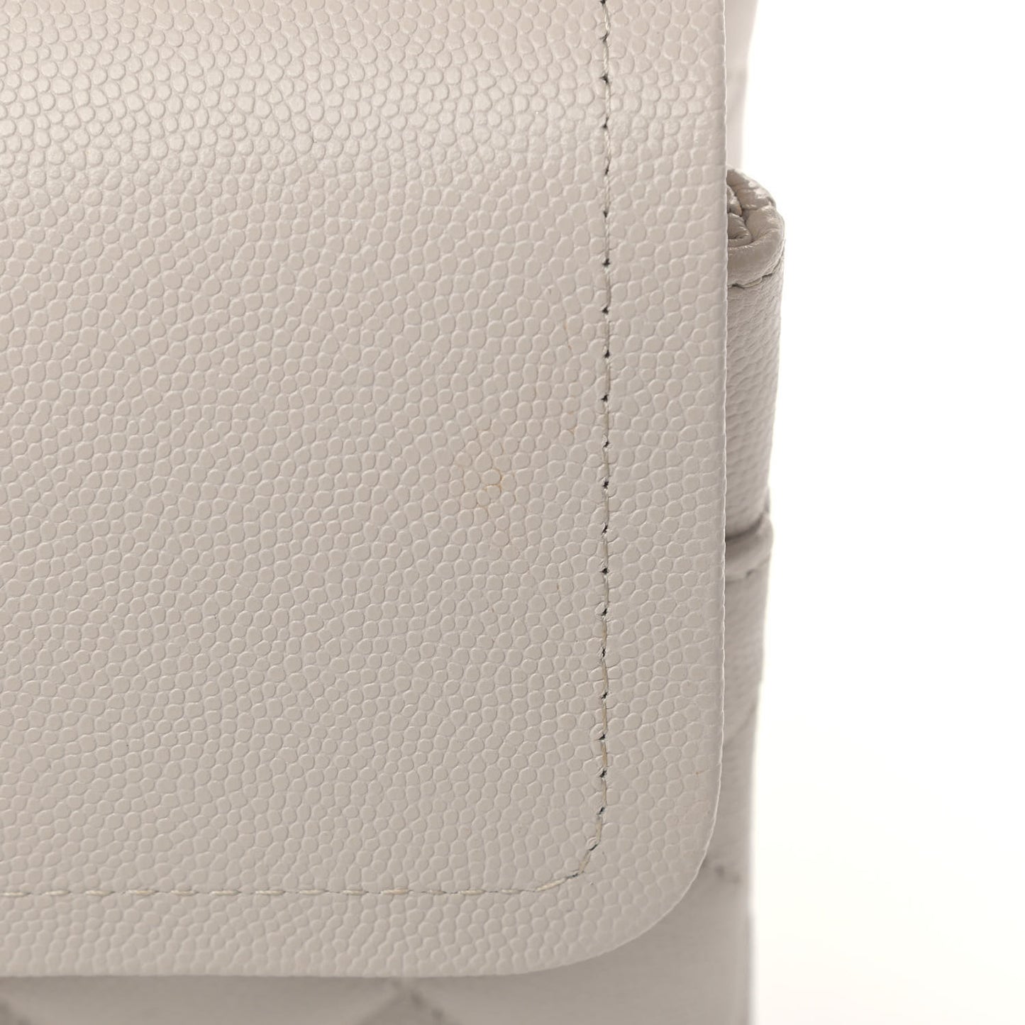 Caviar Quilted Jumbo Double Flap Ivory