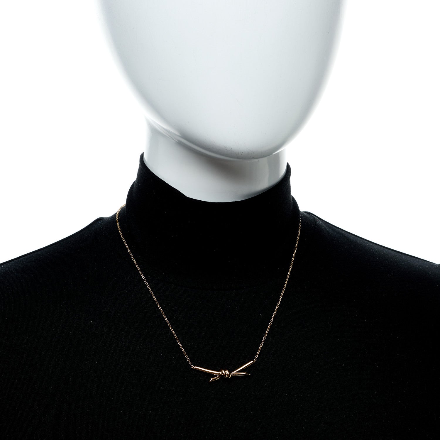 Tiffany 18K Rose Gold Knot Necklace 2 of 7