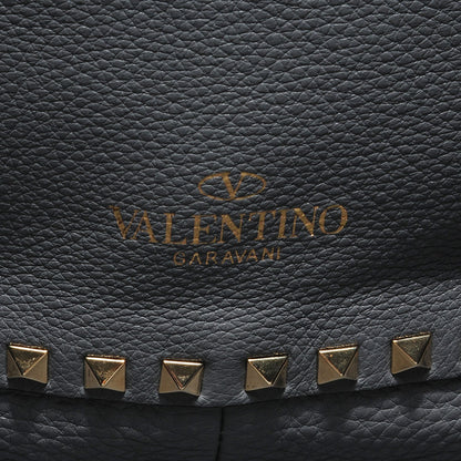 Valentino Garavani Grained Calfskin Medium Rockstud Reversible Tote Dark Rose Grey 6 of 6