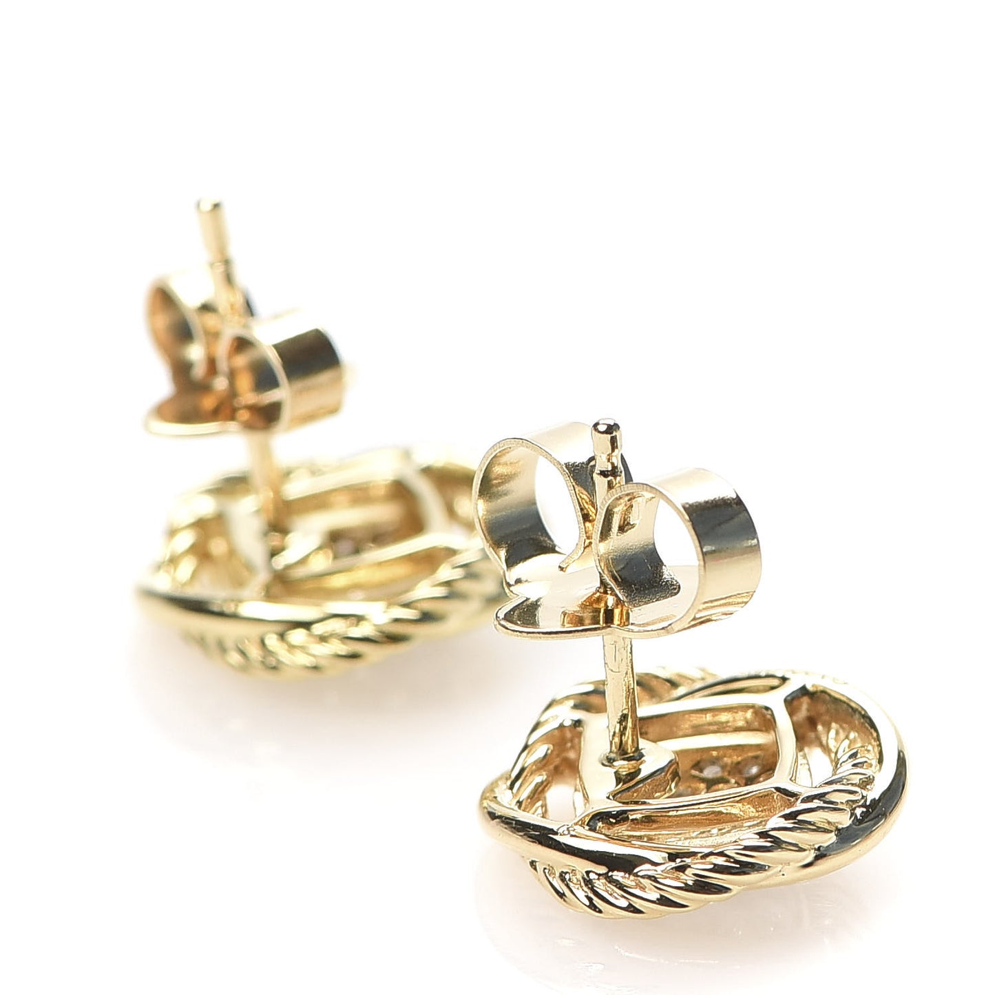 18K Yellow Gold Diamond 7mm Infinity Earrings