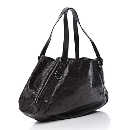 Gucci Calfskin Horsebit Embossed Medium Abbey Tote Dark Brown 3 of 11