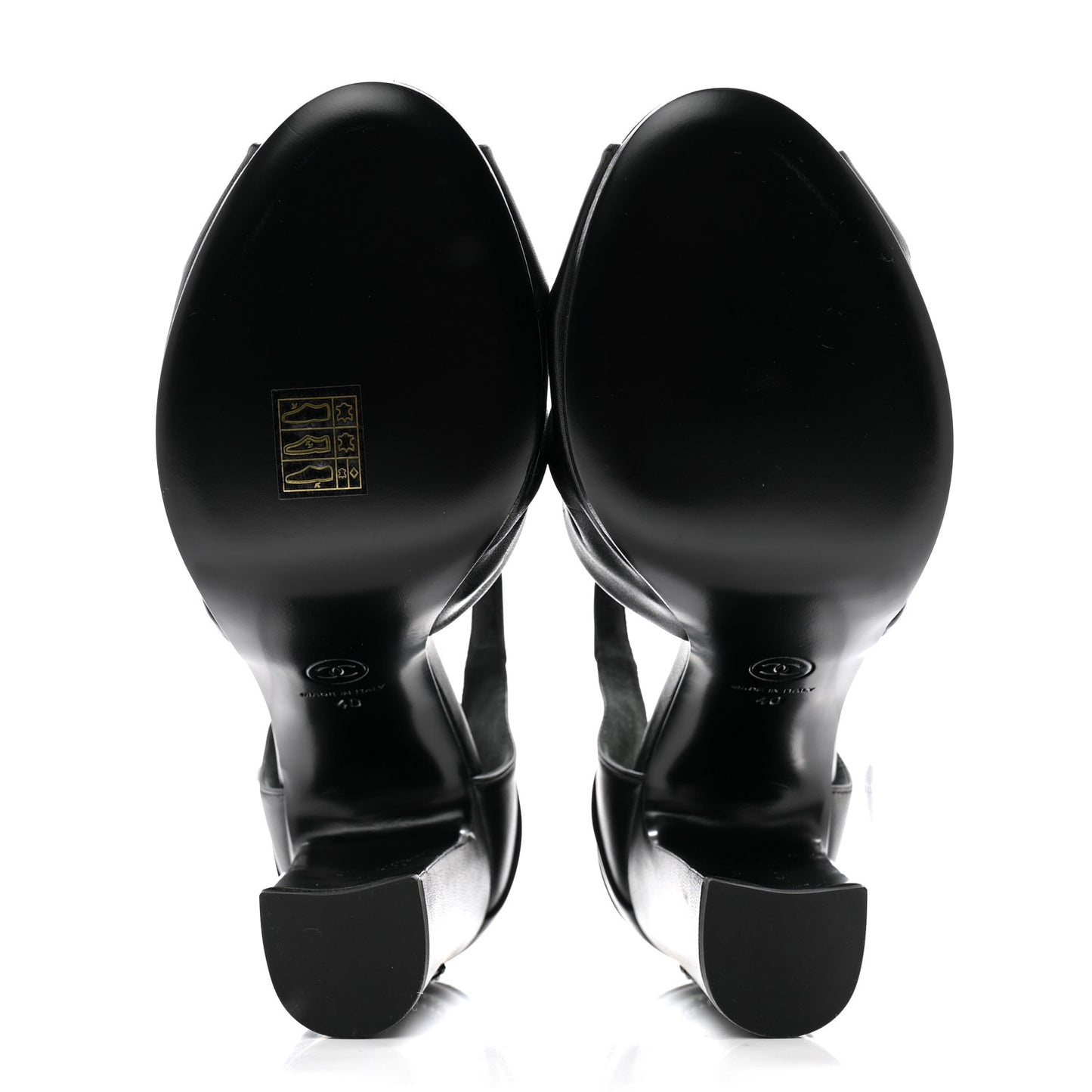 Lambskin Pearl CC Sandals 40 Black