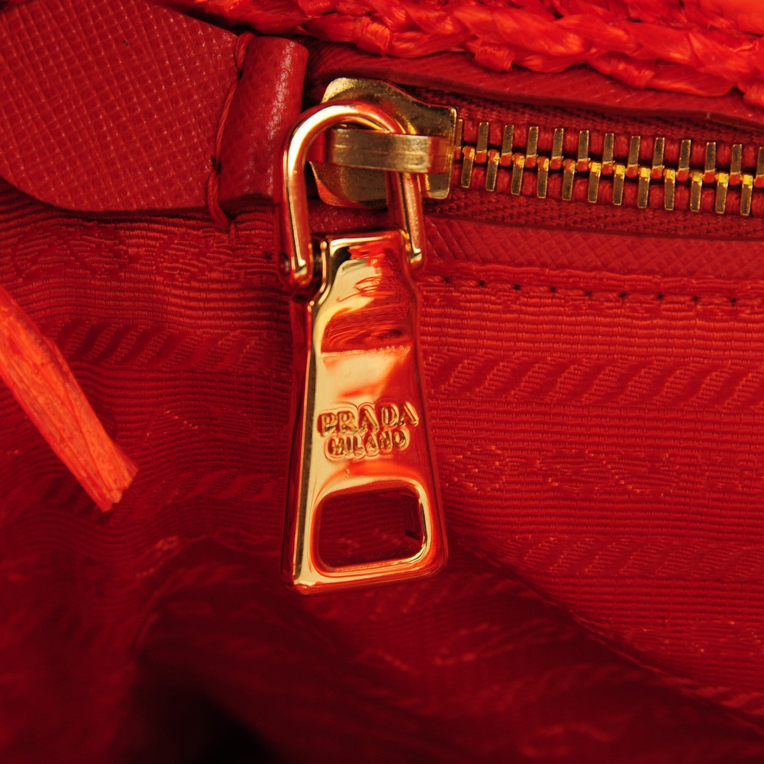 Prada Rayon Raffia Grass Tote Papaya 10 of 11
