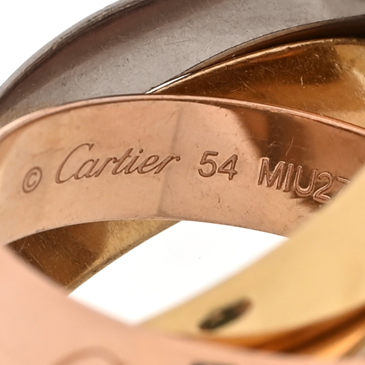 Cartier 18K Pink Yellow White Gold Large Trinity Ring 54 7 7 of 12