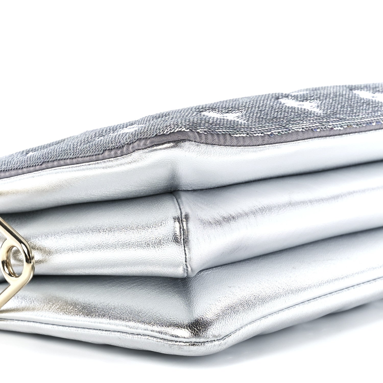 Louis Vuitton Satin Sequin Embroidered Monogram Coussin BB Silver 9 of 10