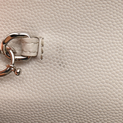 Saint Laurent Grain De Poudre Matelasse Chevron Monogram Envelope Chain Wallet Optical White 11 of 16