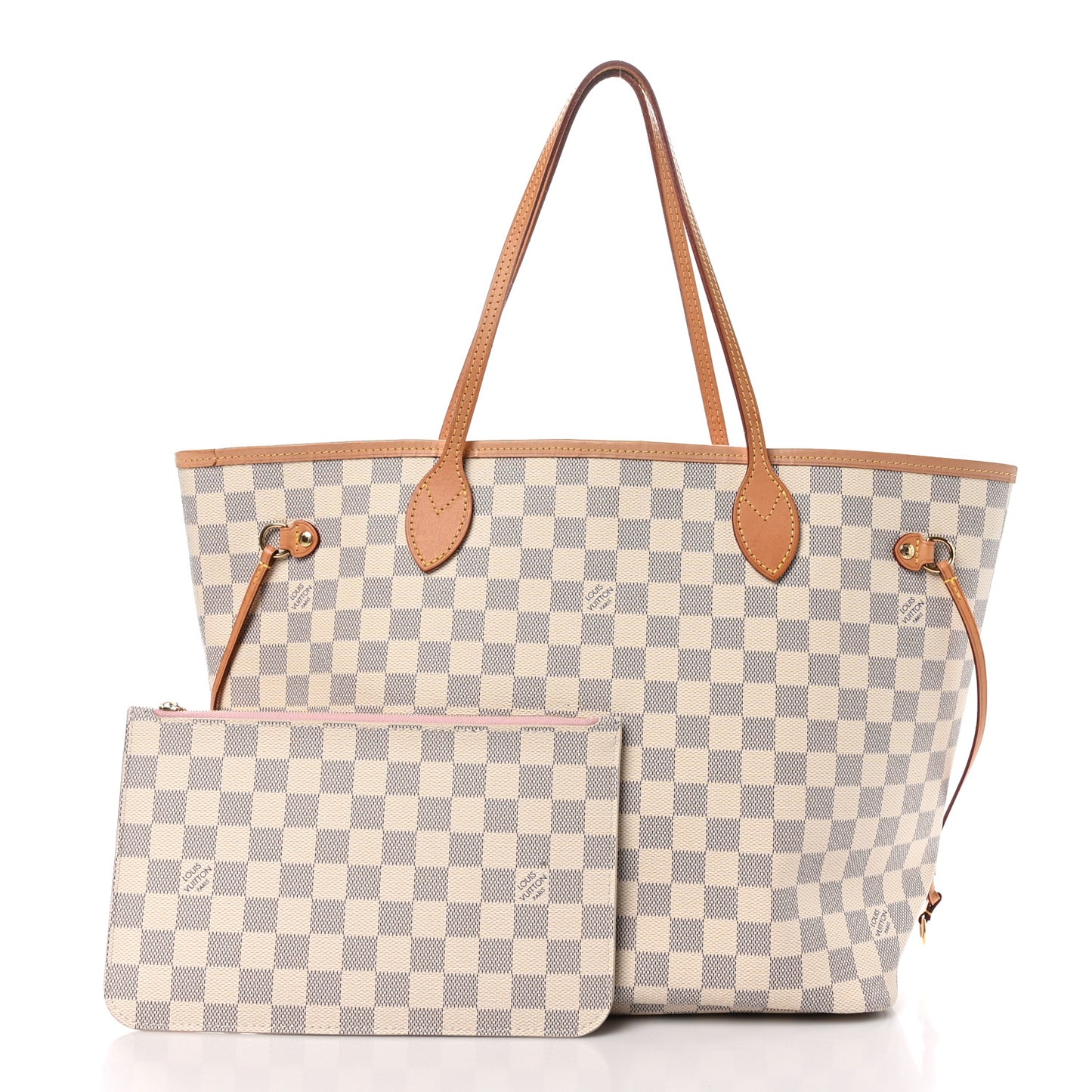 Damier Azur Neo Neverfull MM Rose Ballerine