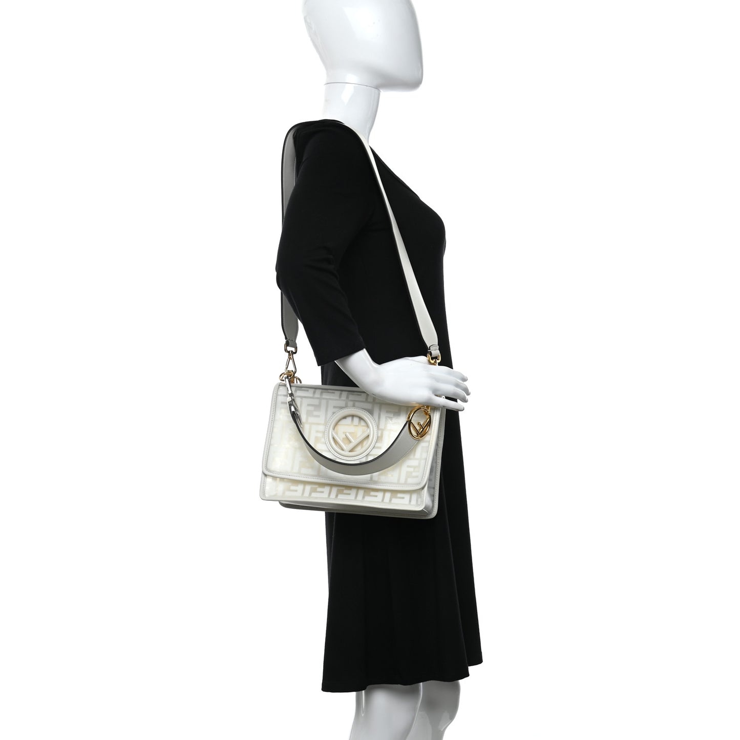 TPU FF Vitello Century F is Fendi Kan I Shoulder Bag White