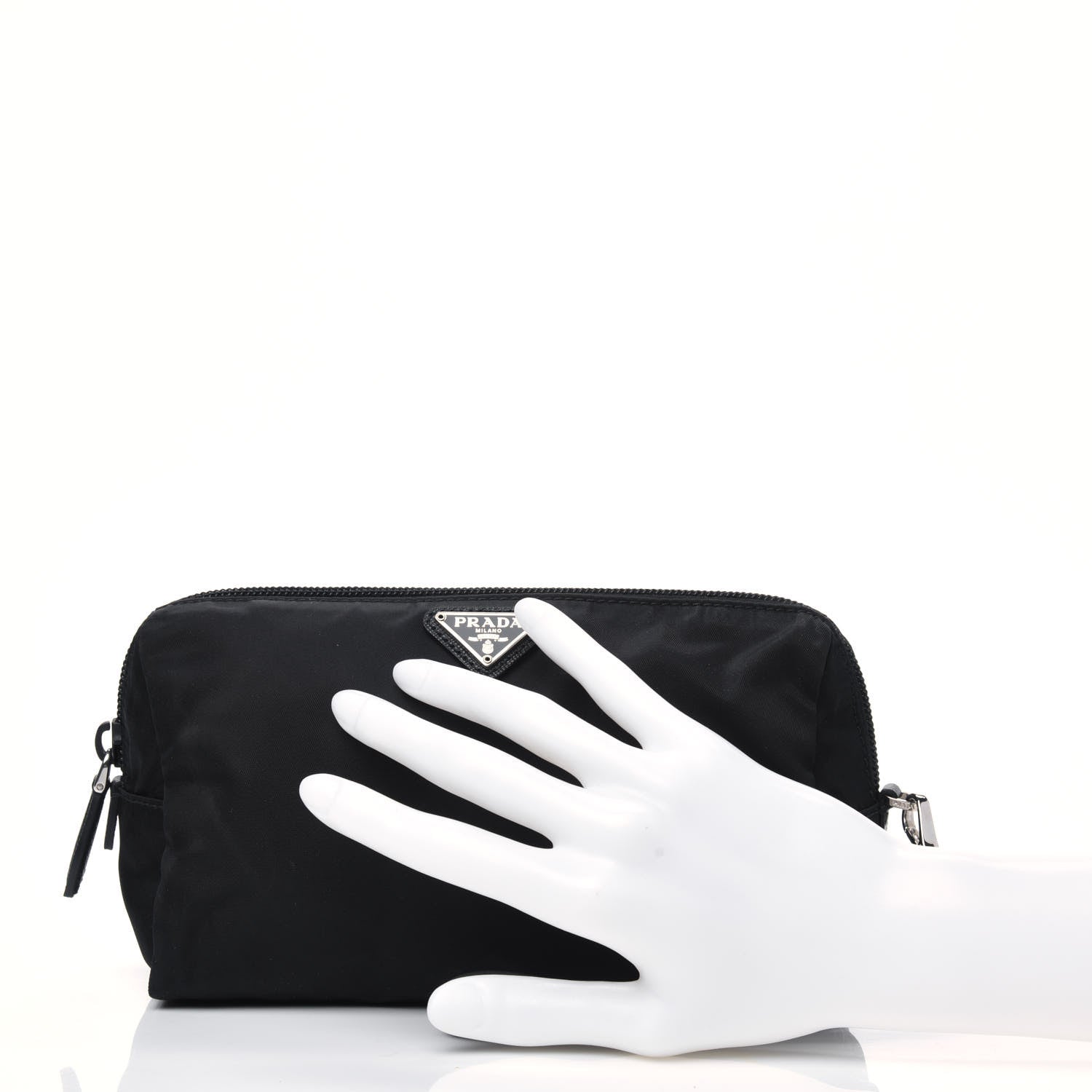 Prada Tessuto Nylon Saffiano Wristlet Black 2 of 13