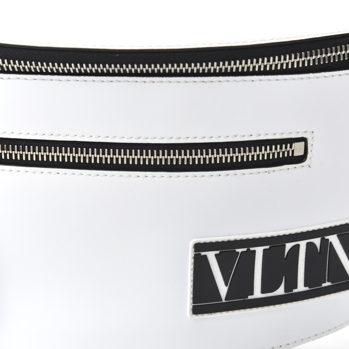 Calfskin VLTN Belt Bag White Black