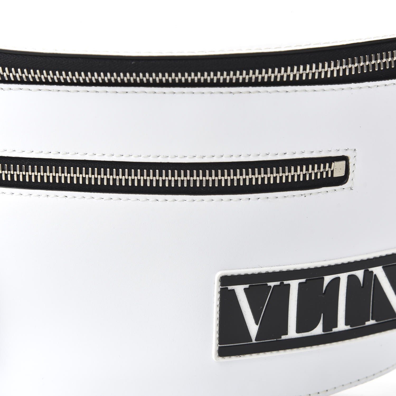 Valentino Garavani Calfskin VLTN Belt Bag White Black 9 of 9