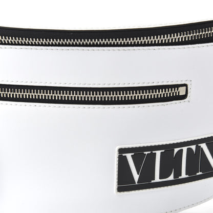 Valentino Garavani Calfskin VLTN Belt Bag White Black 9 of 9