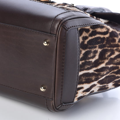 Gucci Calf Hair Leopard Print Medium Heritage Boston Bag Brown 10 of 10