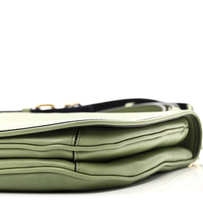 Gucci Roxy Calfskin Web Medium Blondie Top Handle Shoulder Flap Bag Salamander Green 10 of 10