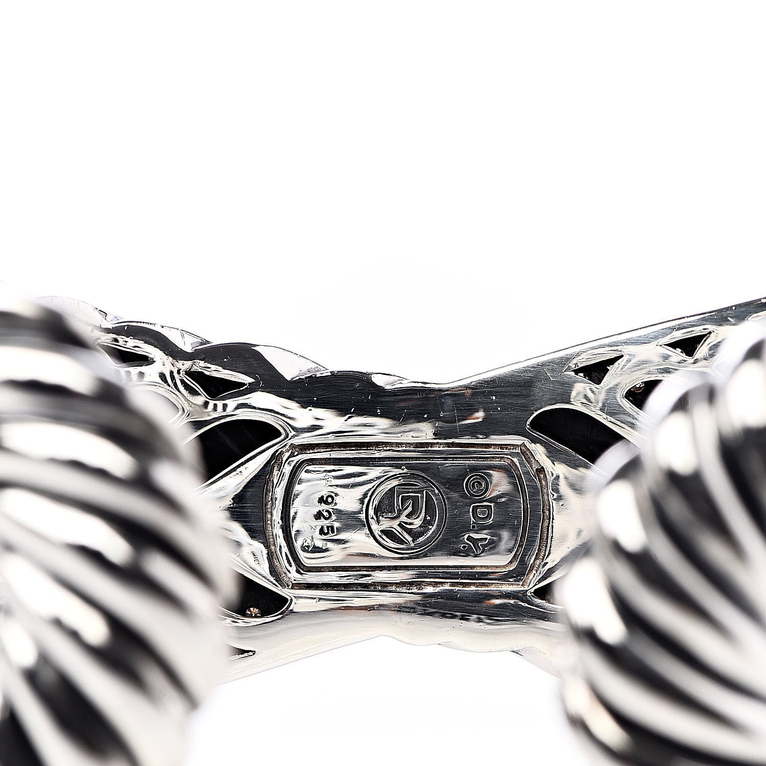 David Yurman Sterling Silver Pave Diamonds Crossover Cuff 4 of 4