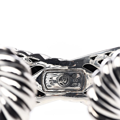 David Yurman Sterling Silver Pave Diamonds Crossover Cuff 4 of 4
