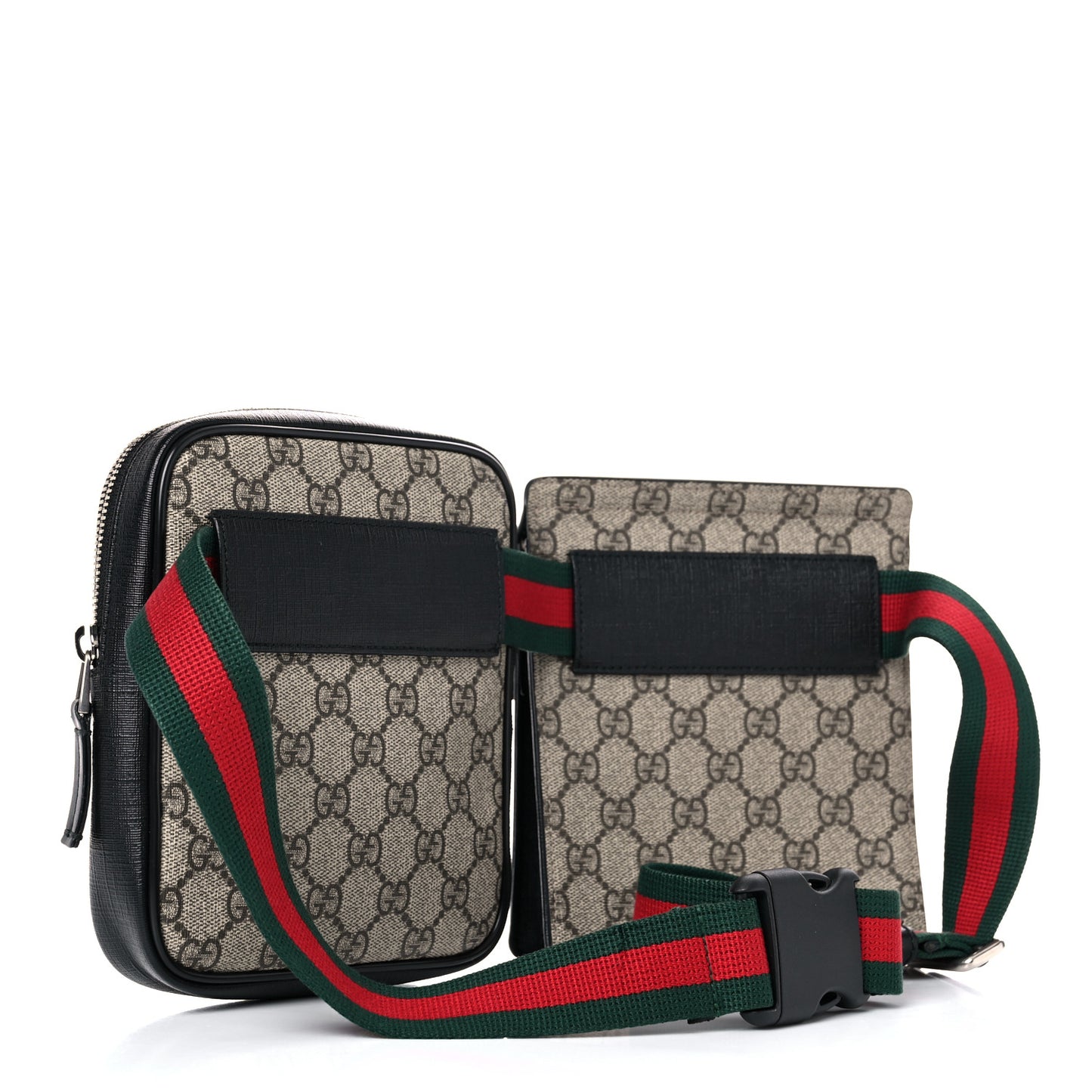 GG Supreme Monogram Web Belt Bag Black