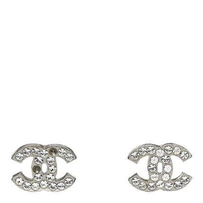 Chanel Crystal CC Clip on Earrings Silver 1 of 7