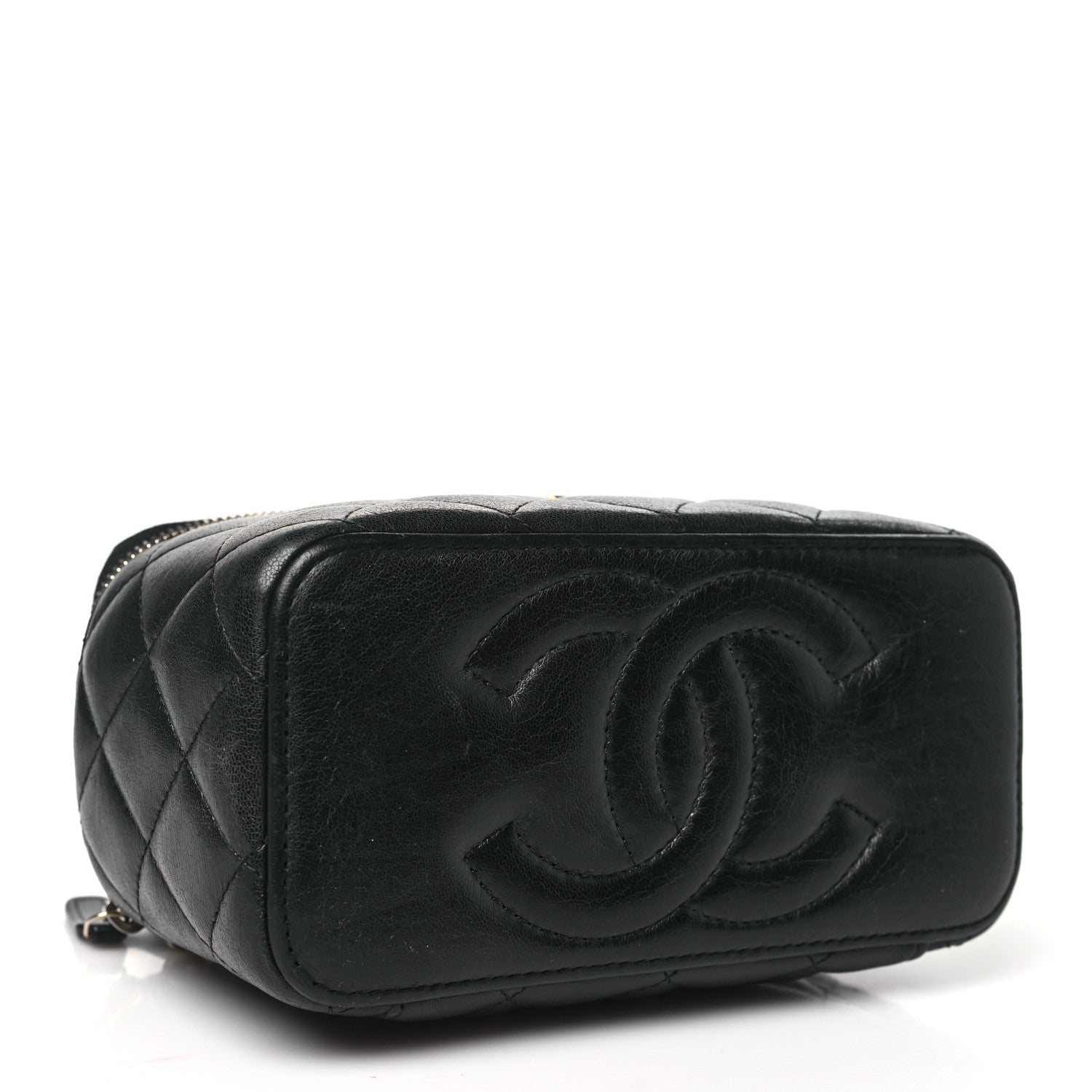 Chanel Lambskin Quilted Small Pillow Crush Vanity Case With Chain Black 4 of 11
