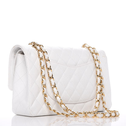 Chanel Caviar Quilted Medium Double Flap White 3 of 8