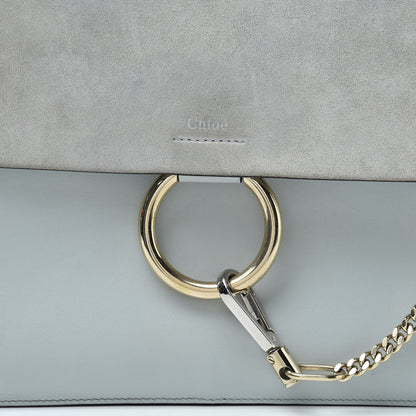 Chloe Calfskin Suede Medium Faye Shoulder Bag Airy Grey 8 of 15