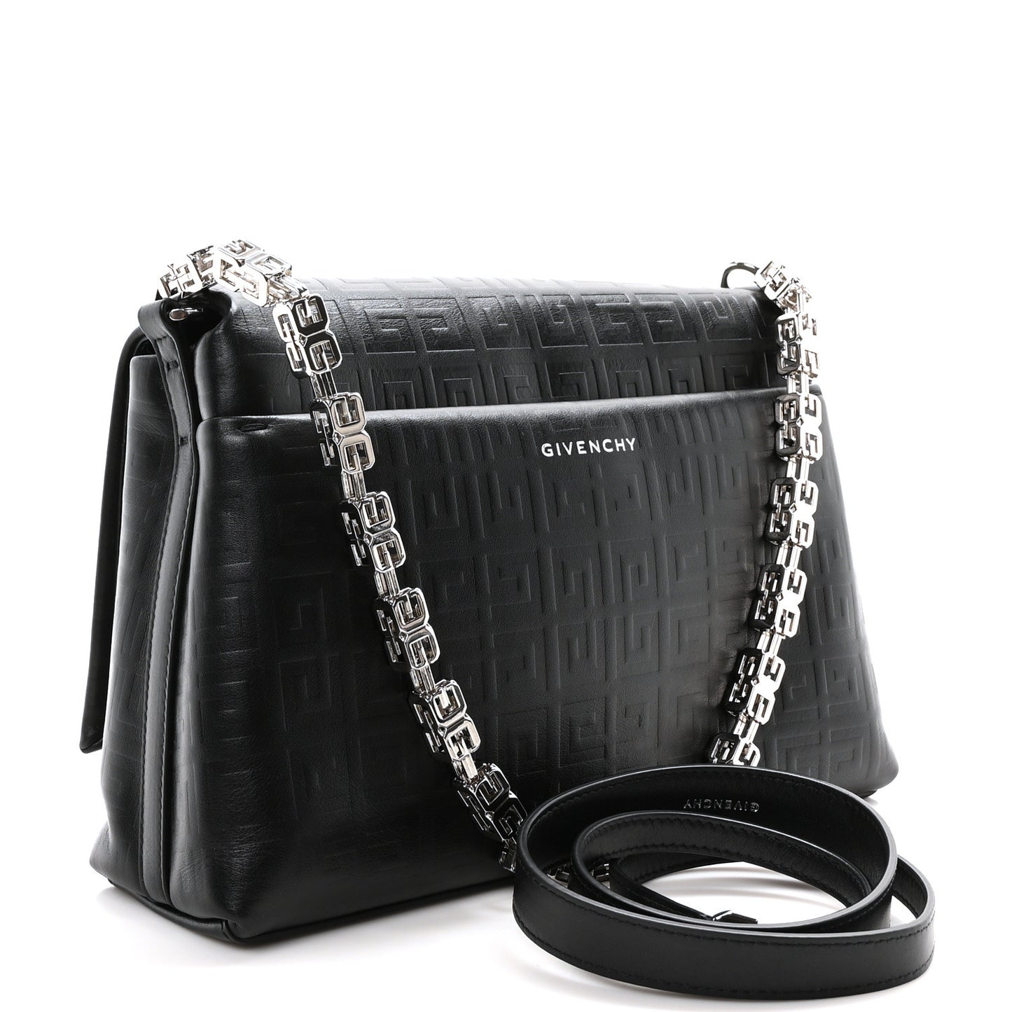 Soft Calfskin 4G Embossed Medium Shoulder Bag Black