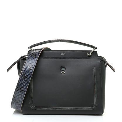 Fendi Vitello Baltico Dolce Elaphe DotCom Satchel Grey 1 of 13