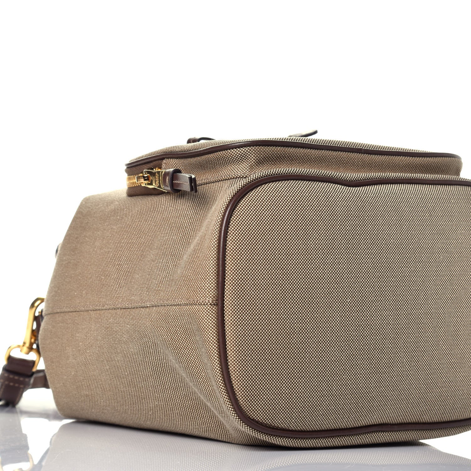 Prada Jacquard Logo Mini Bucket Crossbody Bag Corda Bruciato 7 of 8