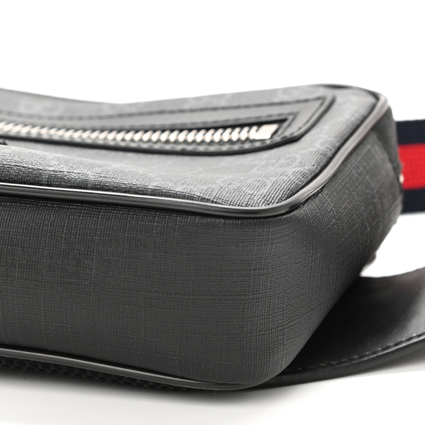 Soft GG Supreme Monogram Web Belt Bag Black Grey