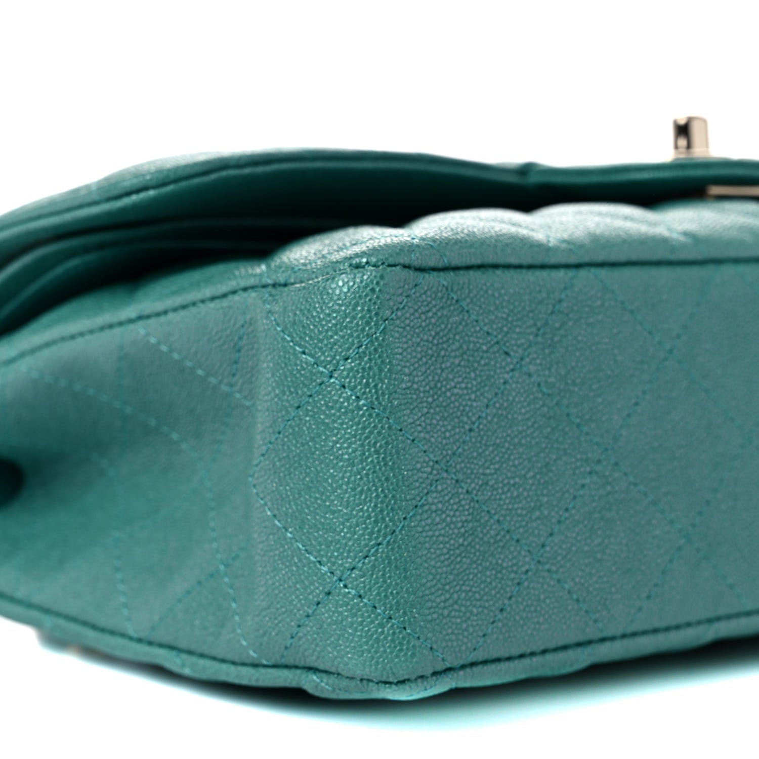 Chanel Iridescent Caviar Quilted Medium Double Flap Green 8 of 10