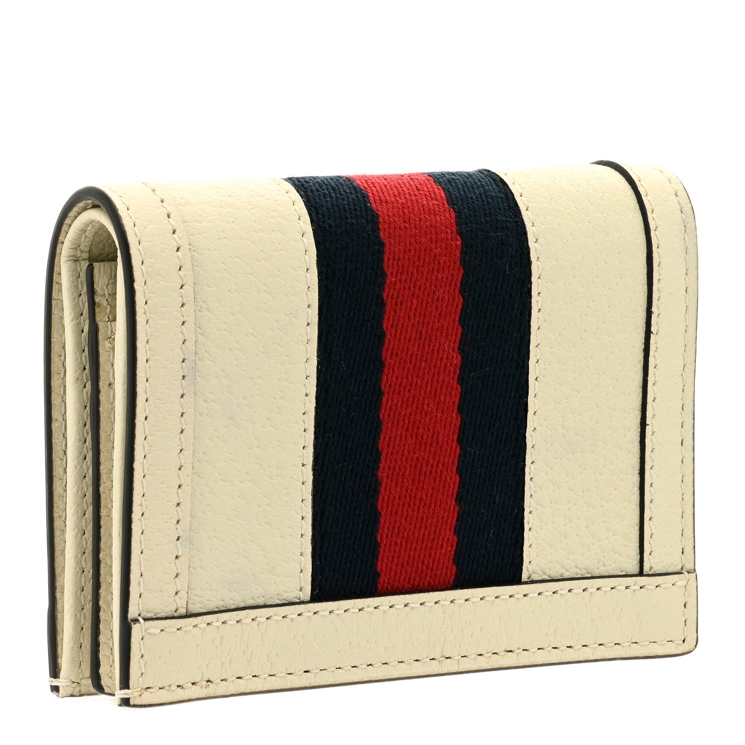 Gucci Textured Calfskin Web Ophidia Card Case Mystic White 3 of 7