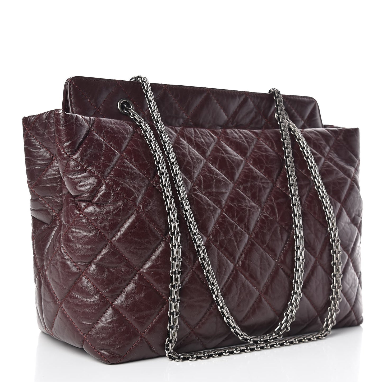 Aged Calfskin Reissue 2.55 Tote Burgundy