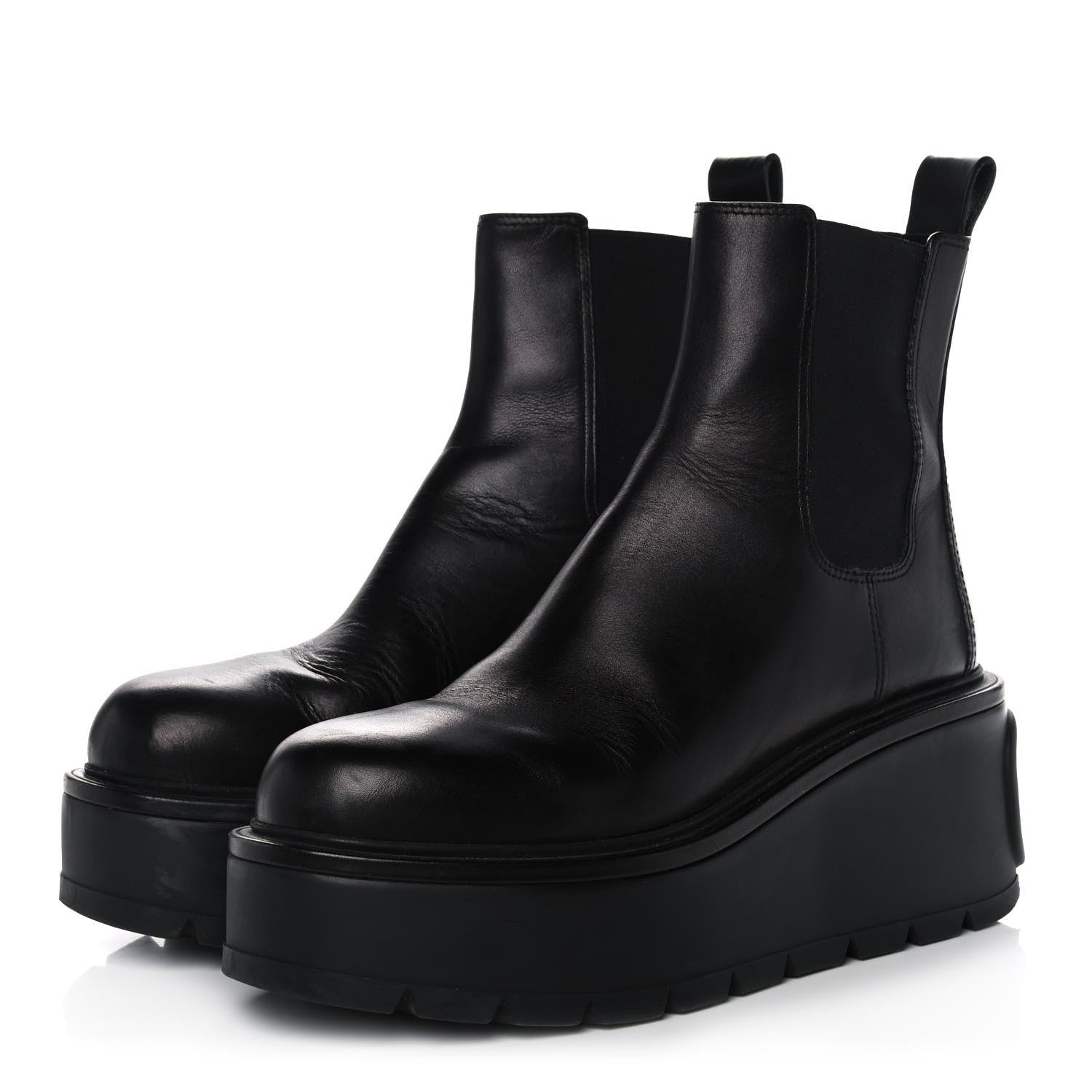 Valentino Garavani Calfskin VLOGO Uniqueform Chelsea 55/85mm Flatform Ankle Boots 41 Black 3 of 11