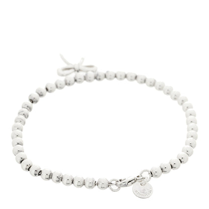 Tiffany Sterling Silver 4mm Bow Bead Bracelet 3 of 4