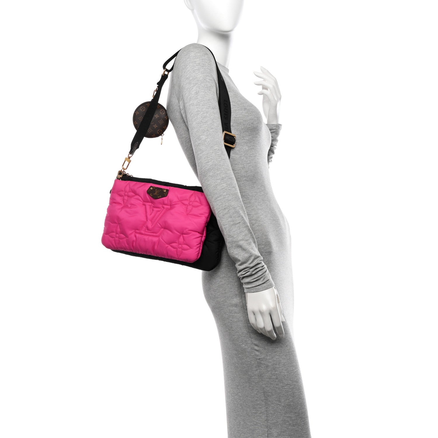 Louis Vuitton Econyl Monogram Pillow Maxi Multi Pochette Accessories Black Fuchsia 2 of 11