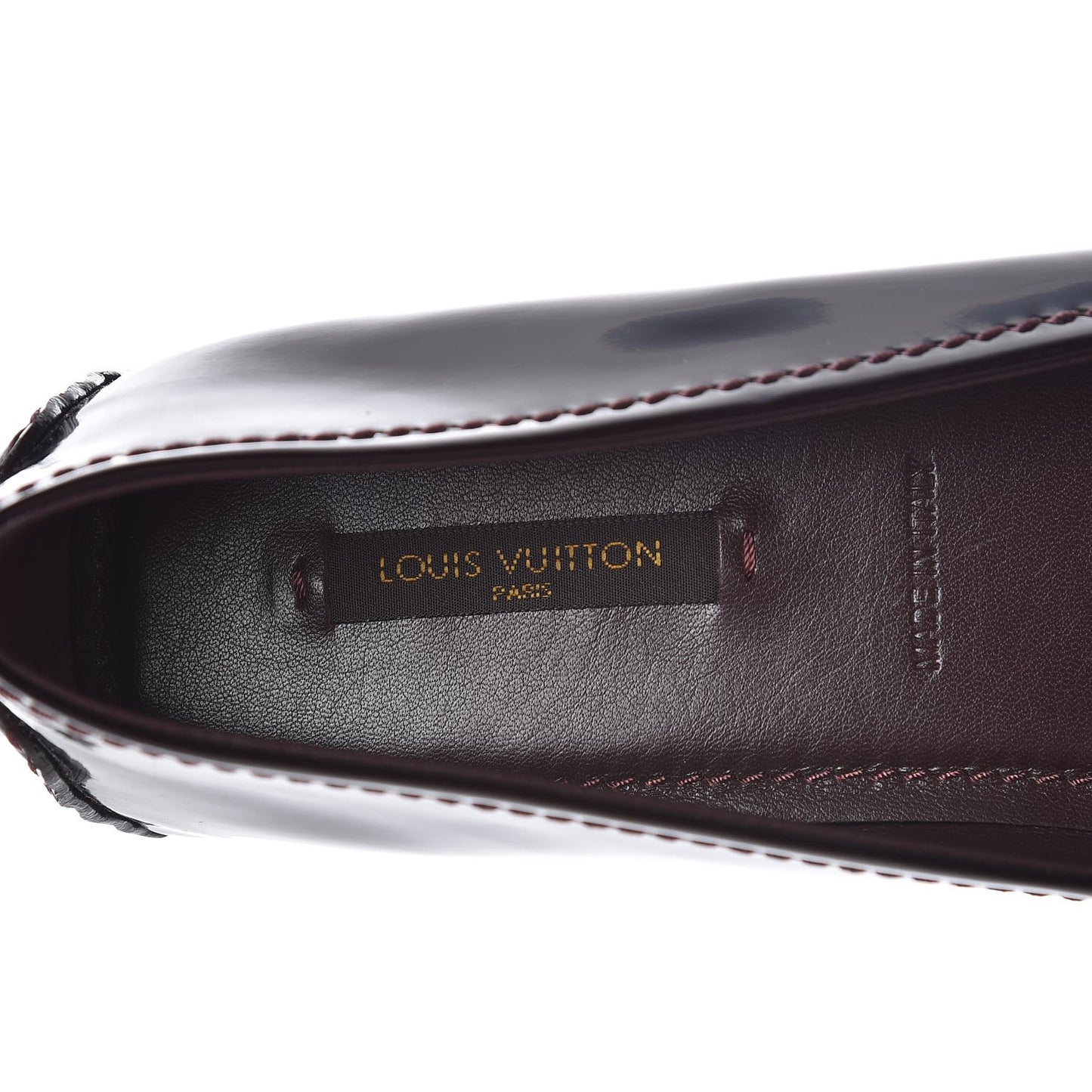 Patent Calfskin Oxford Ballerina Flats 40 Amarante