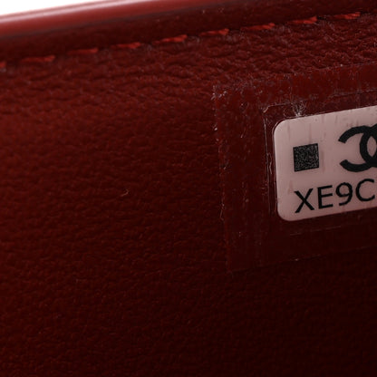 Chanel Calfskin Crocodile Embossed Crococo Passport Holder Burgundy 7 of 8