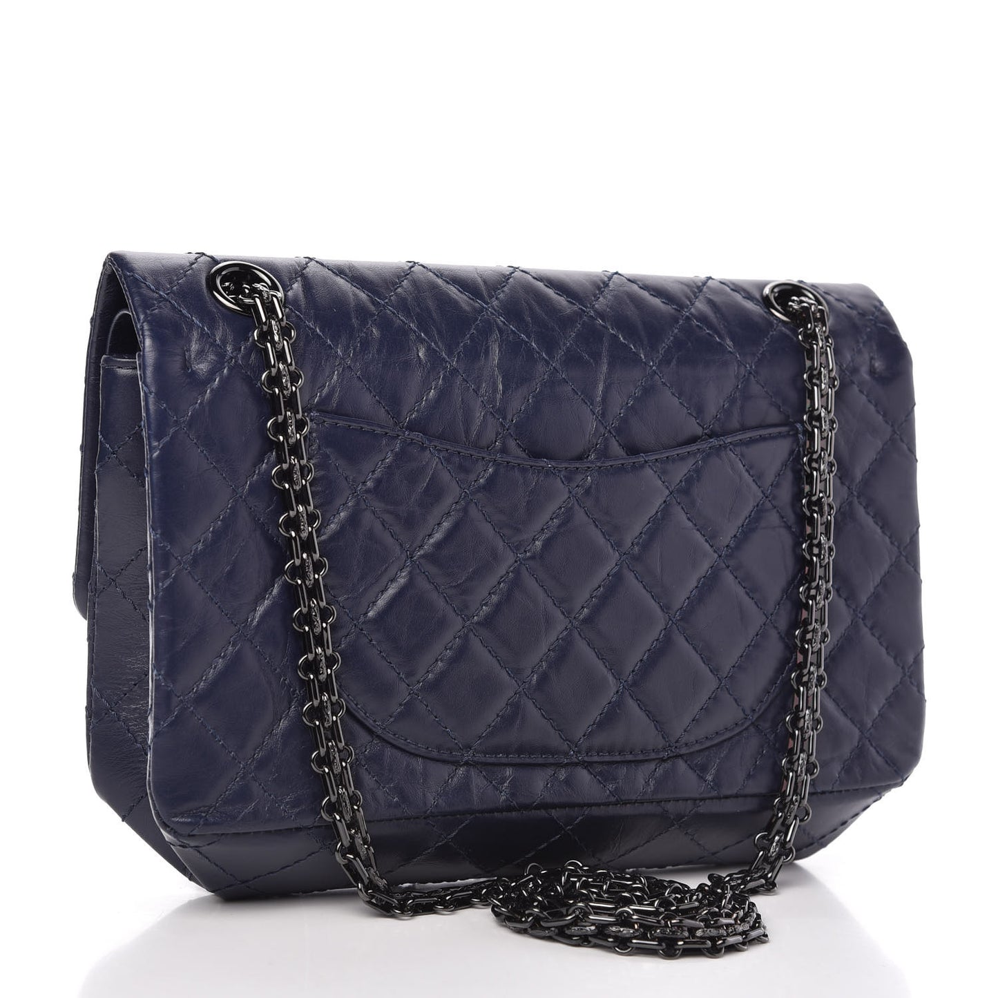 Aged Calfskin Quilted 2.55 Reissue 225 Flap Navy