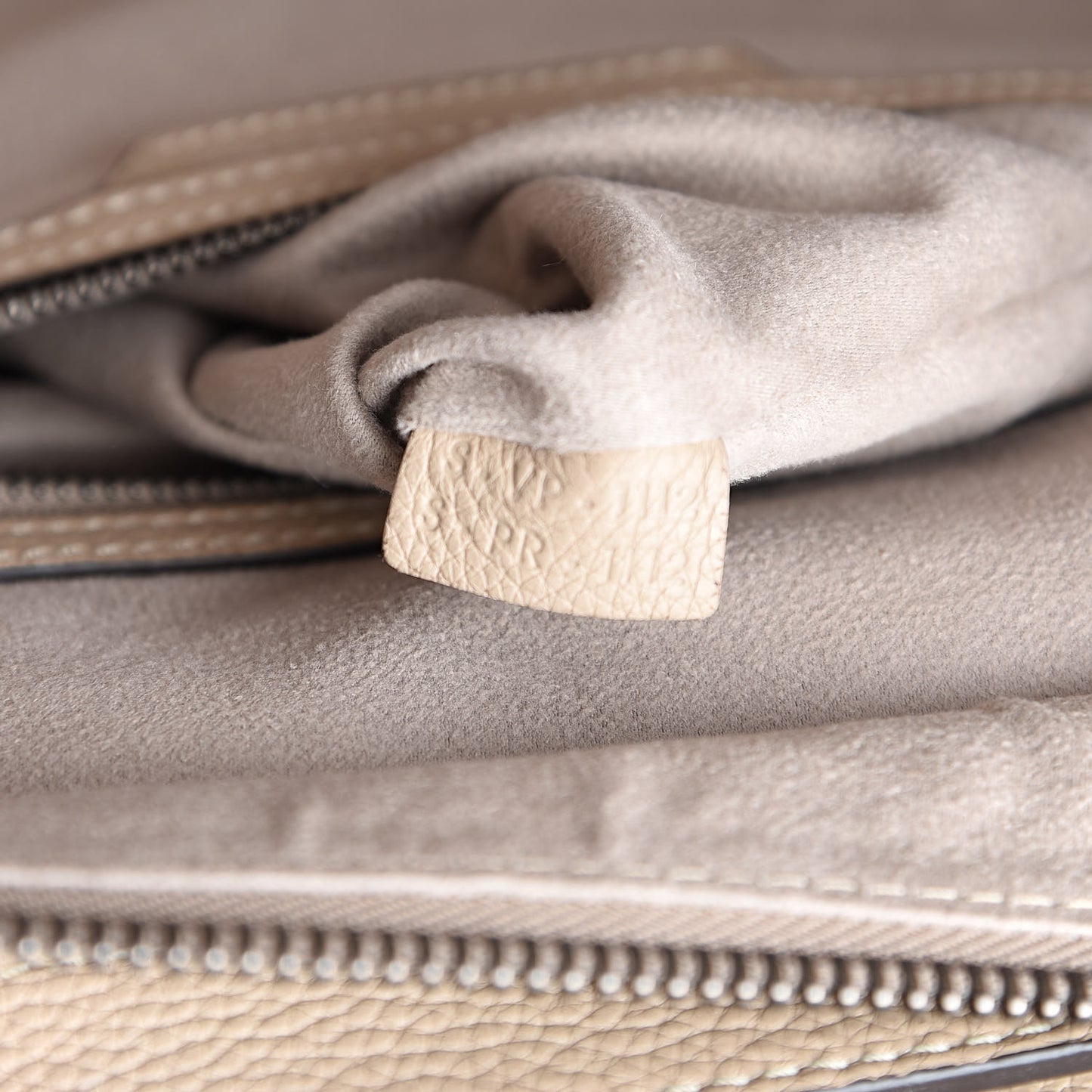 Drummed Calfskin Mini Luggage Dune