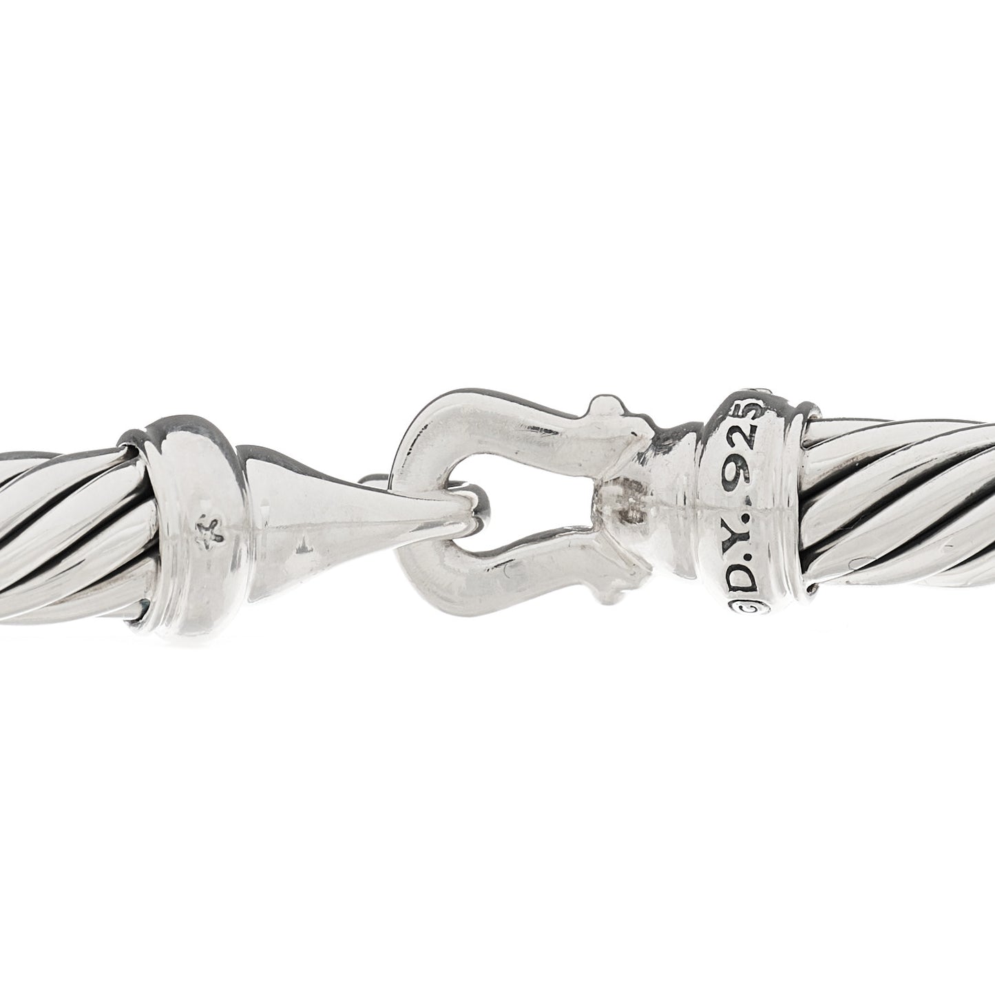 Sterling Silver Diamond 5mm Cable Buckle Bracelet